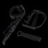 The Condor 3-Point Sling, a black adjustable nylon strap with plastic buckles and metal rings, is ideal for bushcraft or first responder use and is shown laid out on a white background.